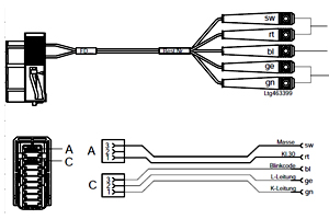 PSA, Fiat, Lancia engine management cable (10 conductors)